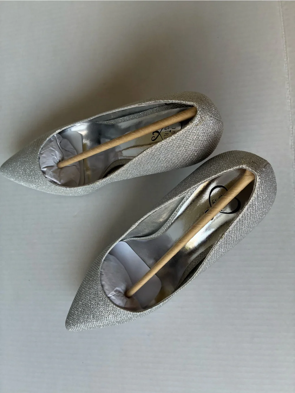 Silver Pointed-Toe High Heel Pumps - Women's Dress Shoes